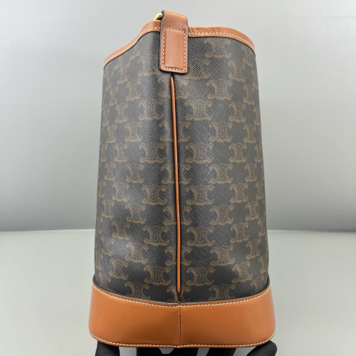 Celine Triomphe Bucket Bag Mediun Triomphe Tan Black Celine Triomphe Bucket Bag Mediun Triomphe Tan Black
