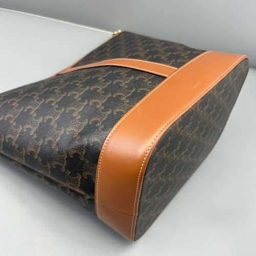 Celine Triomphe Bucket Bag Mediun Triomphe Tan Black Celine Triomphe Bucket Bag Mediun Triomphe Tan Black