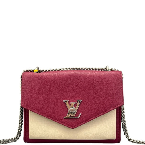 Louis Vuitton Mylockme Chain Bag BB Calfskin Burgundy White Black