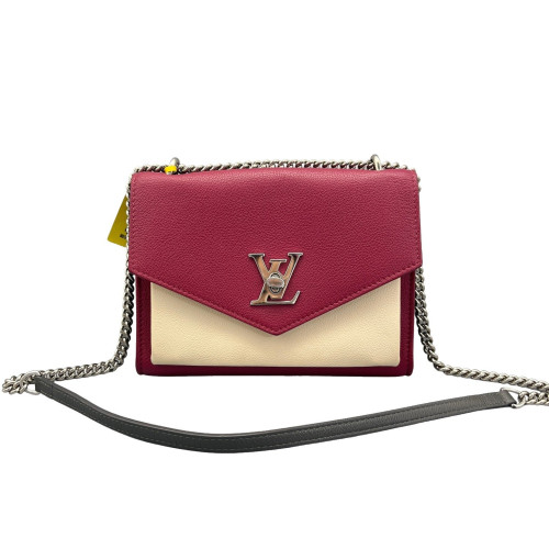 Louis Vuitton Mylockme Chain Bag BB Calfskin Burgundy White Black