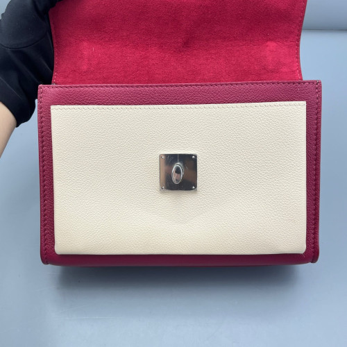 Louis Vuitton Mylockme Chain Bag BB Calfskin Burgundy White Black