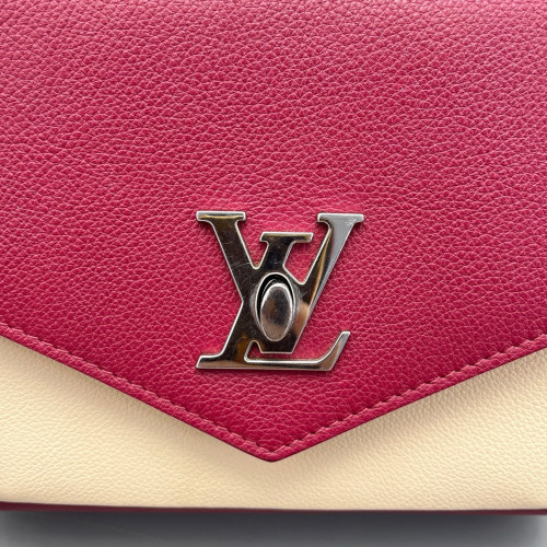 Louis Vuitton Mylockme Chain Bag BB Calfskin Burgundy White Black