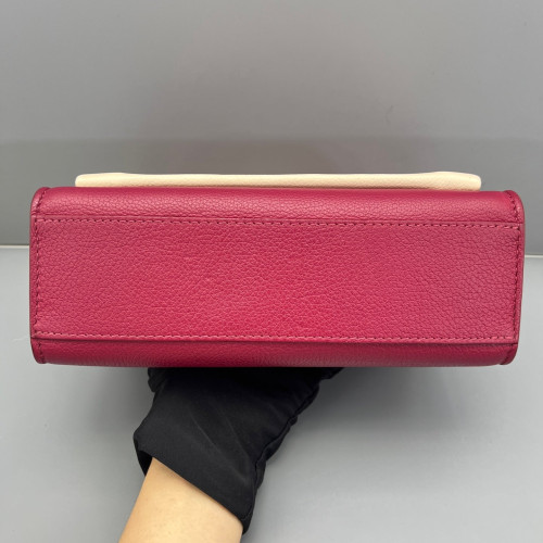 Louis Vuitton Mylockme Chain Bag BB Calfskin Burgundy White Black