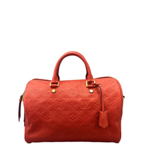 Louis Vuitton Speedy 30 Monogram Empreinte Red Orange Louis Vuitton Speedy 30 Monogram Empreinte Red Orange