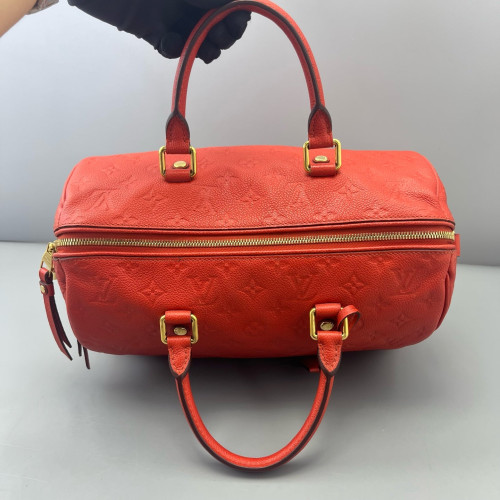 Louis Vuitton Speedy 30 Monogram Empreinte Red Orange Louis Vuitton Speedy 30 Monogram Empreinte Red Orange