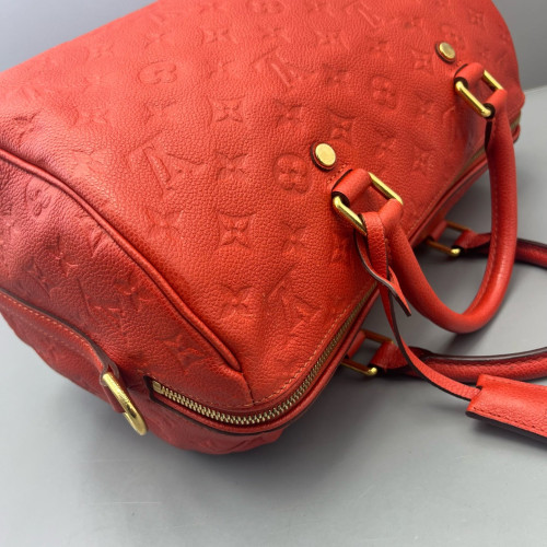Louis Vuitton Speedy 30 Monogram Empreinte Red Orange Louis Vuitton Speedy 30 Monogram Empreinte Red Orange