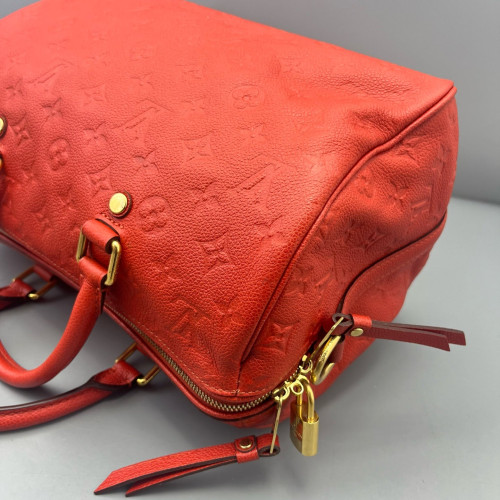 Louis Vuitton Speedy 30 Monogram Empreinte Red Orange Louis Vuitton Speedy 30 Monogram Empreinte Red Orange
