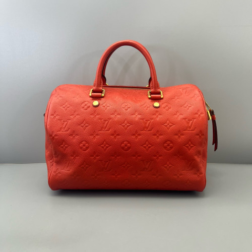 Louis Vuitton Speedy 30 Monogram Empreinte Red Orange Louis Vuitton Speedy 30 Monogram Empreinte Red Orange