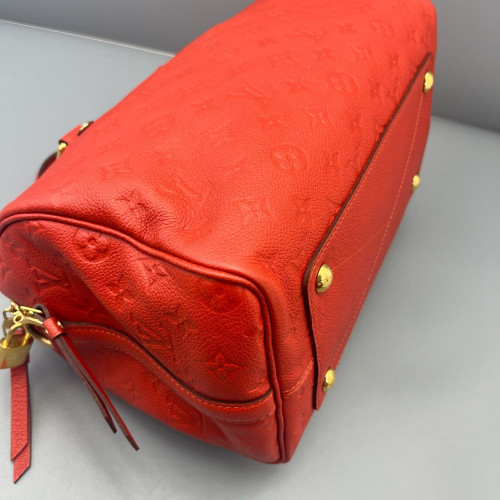 Louis Vuitton Speedy 30 Monogram Empreinte Red Orange Louis Vuitton Speedy 30 Monogram Empreinte Red Orange