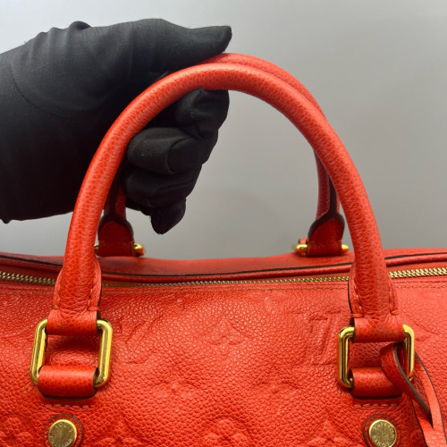 Louis Vuitton Speedy 30 Monogram Empreinte Red Orange Louis Vuitton Speedy 30 Monogram Empreinte Red Orange