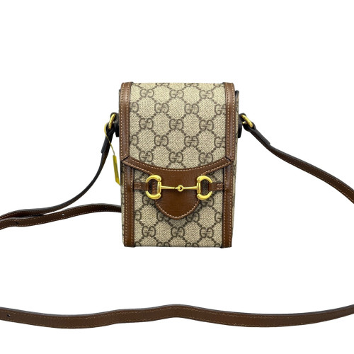 Gucci Mini Horsebit 1955 GG Supreme Monogram Tan Beige