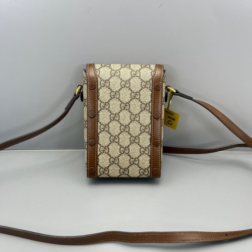 Gucci Mini Horsebit 1955 GG Supreme Monogram Tan Beige