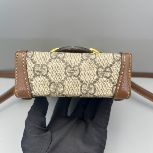 Gucci Mini Horsebit 1955 GG Supreme Monogram Tan Beige