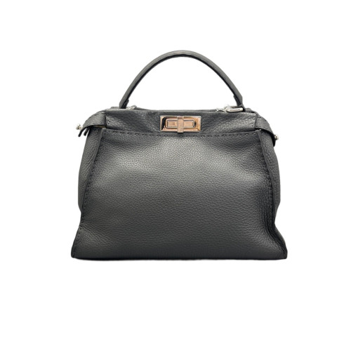 Fendi Peekaboo I See U Medium Grained Calfskin Grey