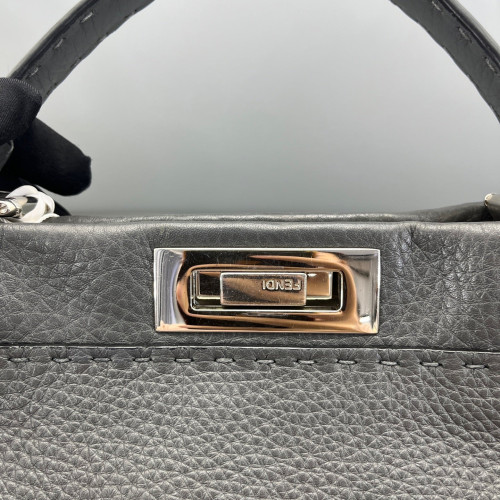Fendi Peekaboo I See U Medium Grained Calfskin Grey