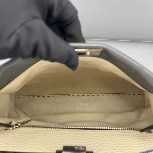 Fendi Peekaboo I See U Medium Grained Calfskin Grey