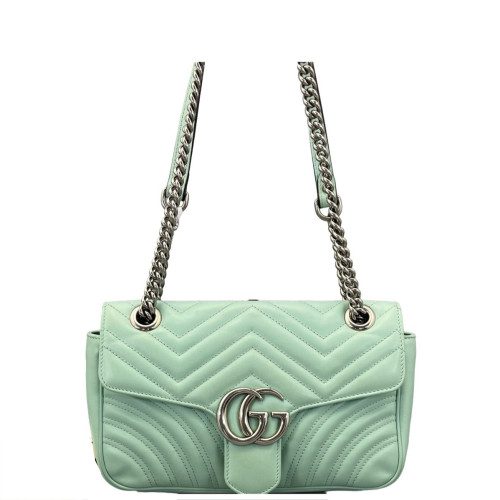 Gucci Matelasse Small GG Marmont Calfskin Light Green