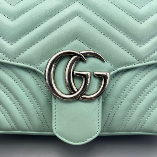 Gucci Matelasse Small GG Marmont Calfskin Light Green