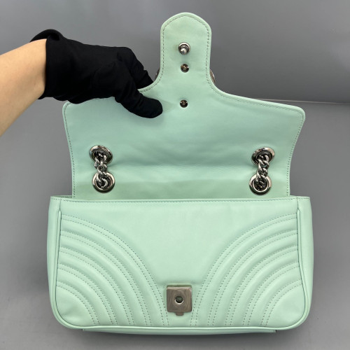 Gucci Matelasse Small GG Marmont Calfskin Light Green