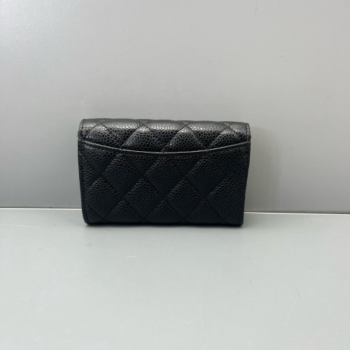 Chanel Quilted Classic Flap Card Holder Caviar Black