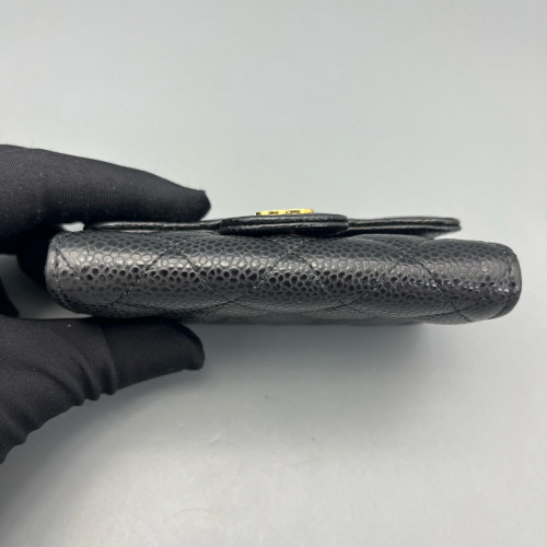 Chanel Quilted Classic Flap Card Holder Caviar Black