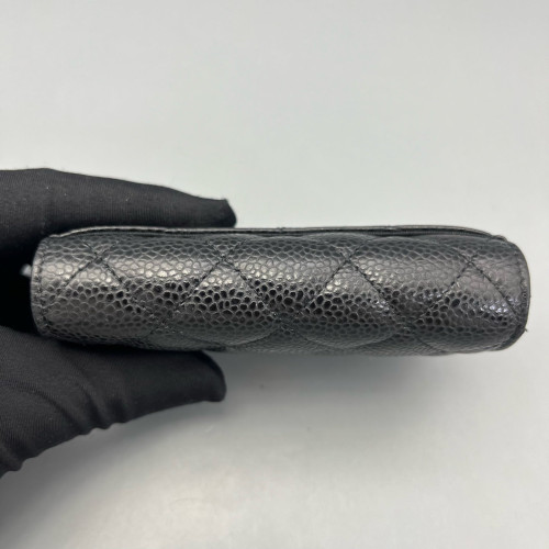 Chanel Quilted Classic Flap Card Holder Caviar Black