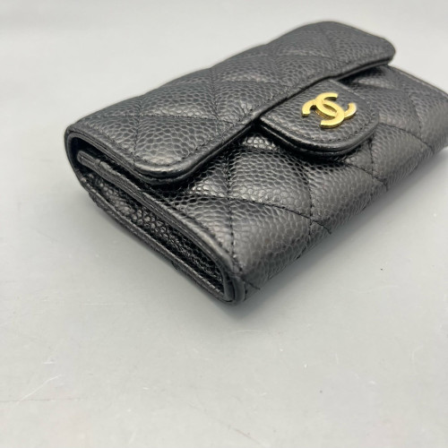Chanel Quilted Classic Flap Card Holder Caviar Black
