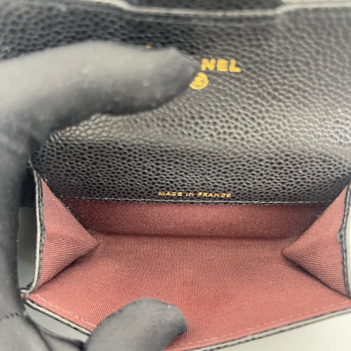 Chanel Quilted Classic Flap Card Holder Caviar Black