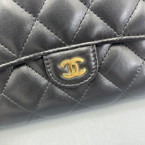 Chanel Quilted Classic Flap Flap Wallet Calfskin Black
