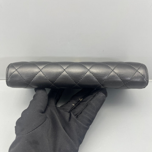 Chanel Quilted Classic Flap Flap Wallet Calfskin Black