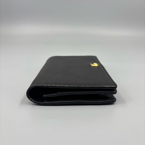 Gucci Mini GG Marmont Wallet On Chain Full Flap Grained Calfskin Black