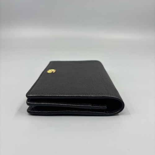 Gucci Mini GG Marmont Wallet On Chain Full Flap Grained Calfskin Black