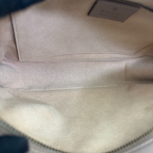 Gucci Matelasse Small GG Marmont Chain Shoulder Bag Calfskin Natural Tan