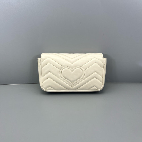 Gucci Matelasse Super Mini GG Marmont Calfskin White