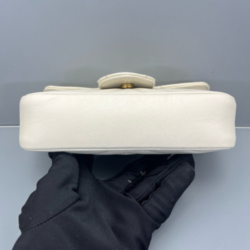 Gucci Matelasse Super Mini GG Marmont Calfskin White