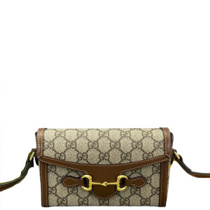 Gucci Mini Horsebit 1955 GG Supreme Monogram Tan