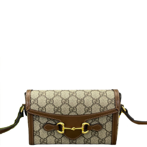 Gucci Mini Horsebit 1955 GG Supreme Monogram Tan