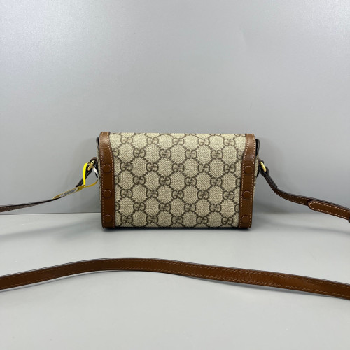 Gucci Mini Horsebit 1955 GG Supreme Monogram Tan