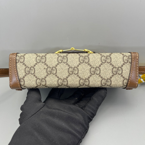 Gucci Mini Horsebit 1955 GG Supreme Monogram Tan