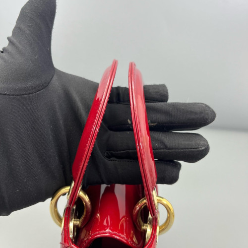 Dior Mini Lady Dior Patent Calfskin Red