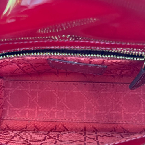 Dior Mini Lady Dior Patent Calfskin Red