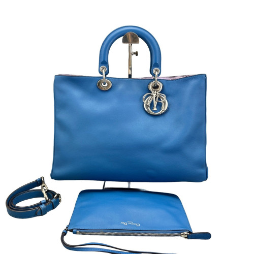 Dior Large Diorissimo Tote Calfskin Blue