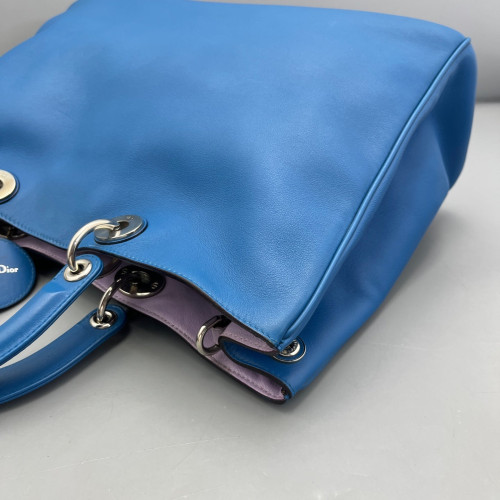 Dior Large Diorissimo Tote Calfskin Blue