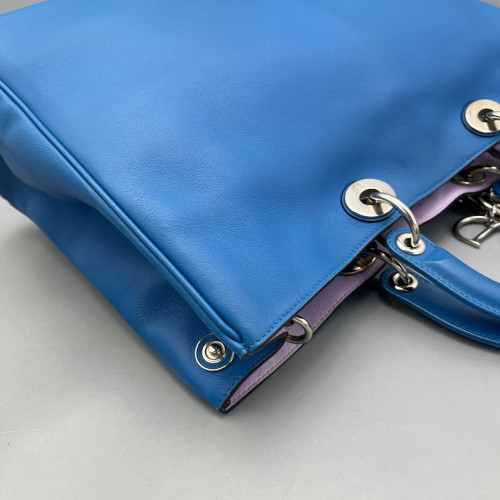 Dior Large Diorissimo Tote Calfskin Blue