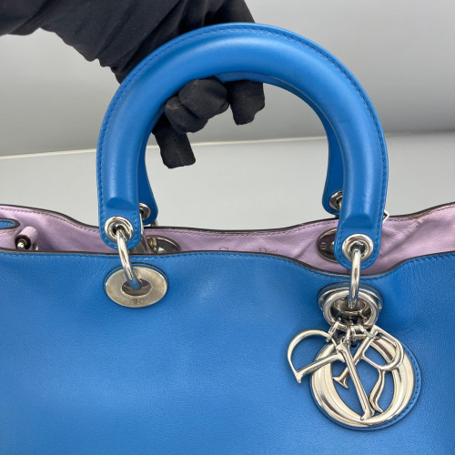 Dior Large Diorissimo Tote Calfskin Blue