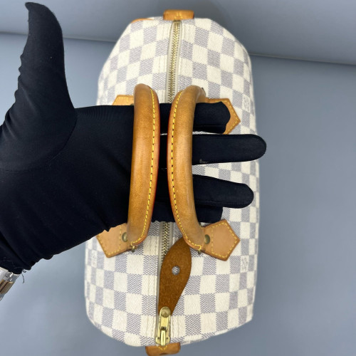 Louis Vuitton Speedy 30 Damier Azur White
