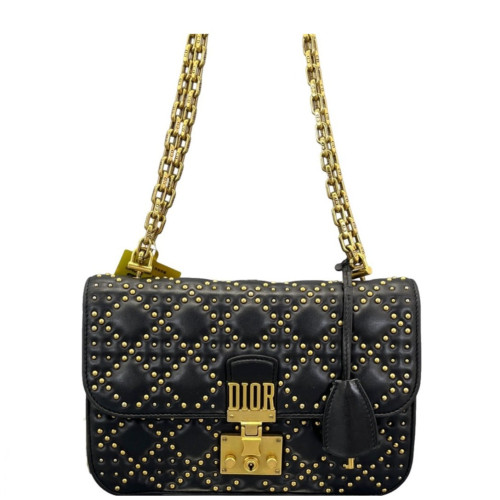 Dior Studded Dioraddict Flap Calfskin Black