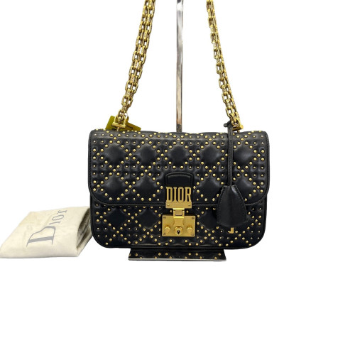Dior Studded Dioraddict Flap Calfskin Black