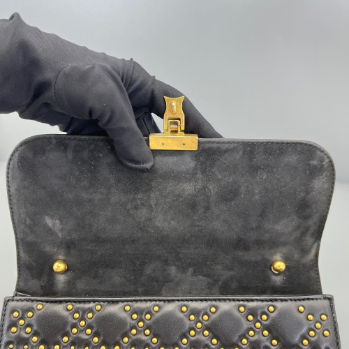Dior Studded Dioraddict Flap Calfskin Black