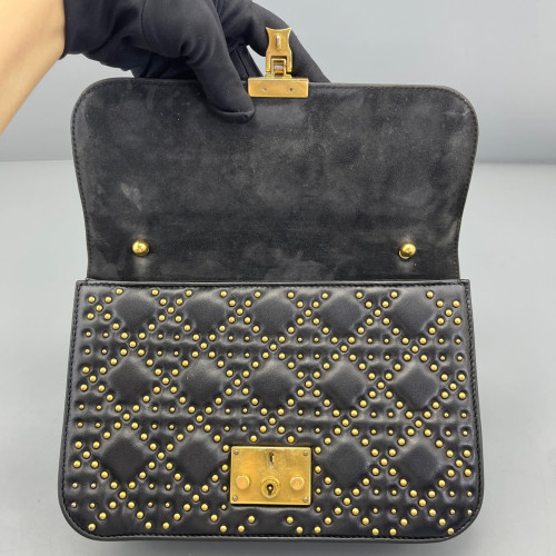 Dior Studded Dioraddict Flap Calfskin Black